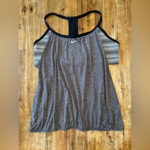 Nike Women's Active Light Charcoal Tank Top with Built-In Sports Bra